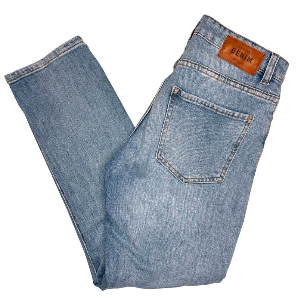 SEZANE DENIM The Perfect 7/8 Slim Jeans 25 Light Wash Blue Designer Luxury Crop